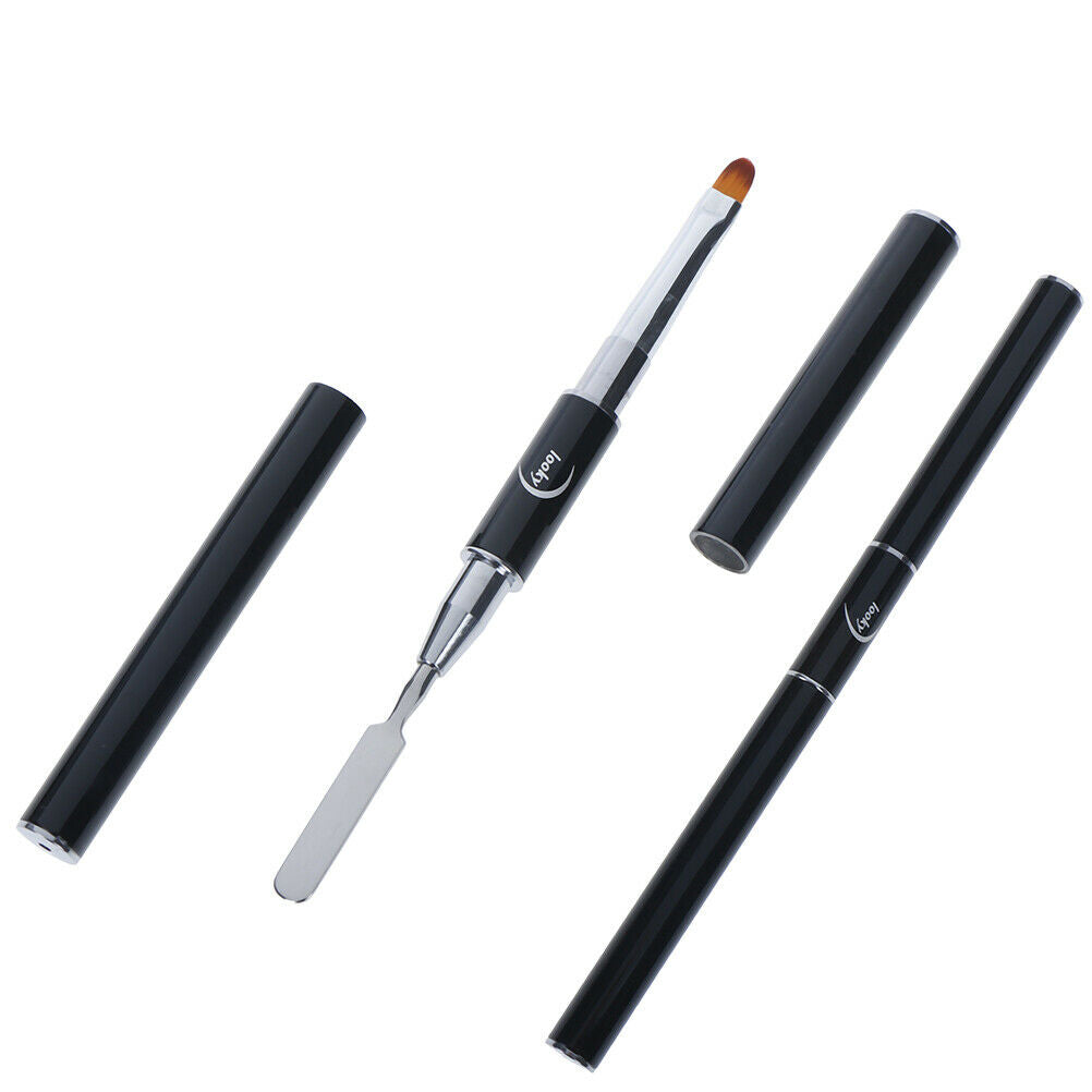 1X UV Gel Liner Brush Painting Acrylic Pen Nail Polish Tool with Mixing Spatu.DD