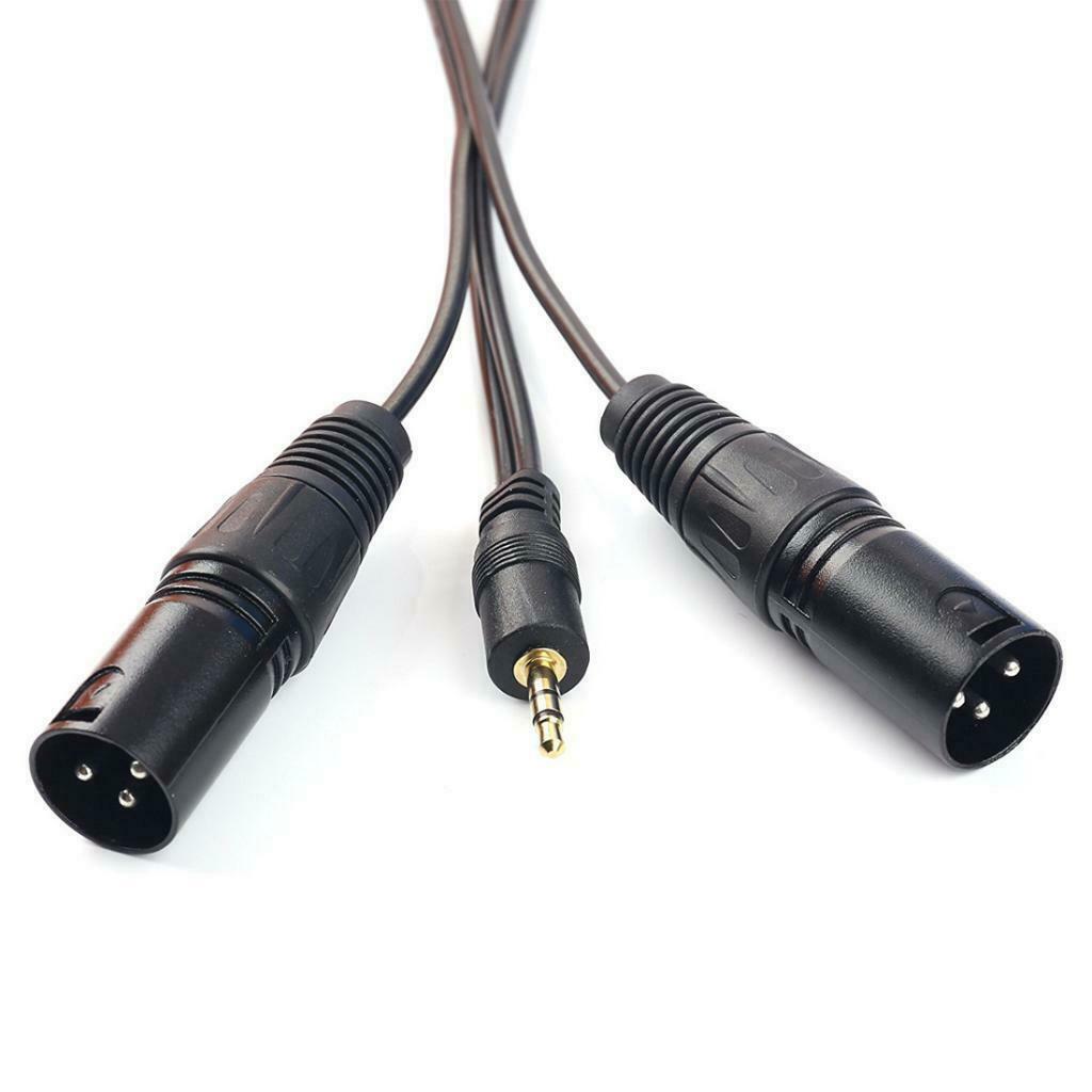 3.5 mm Stereo 1/8" to Dual Male XLR Splitter Patch Cable .
