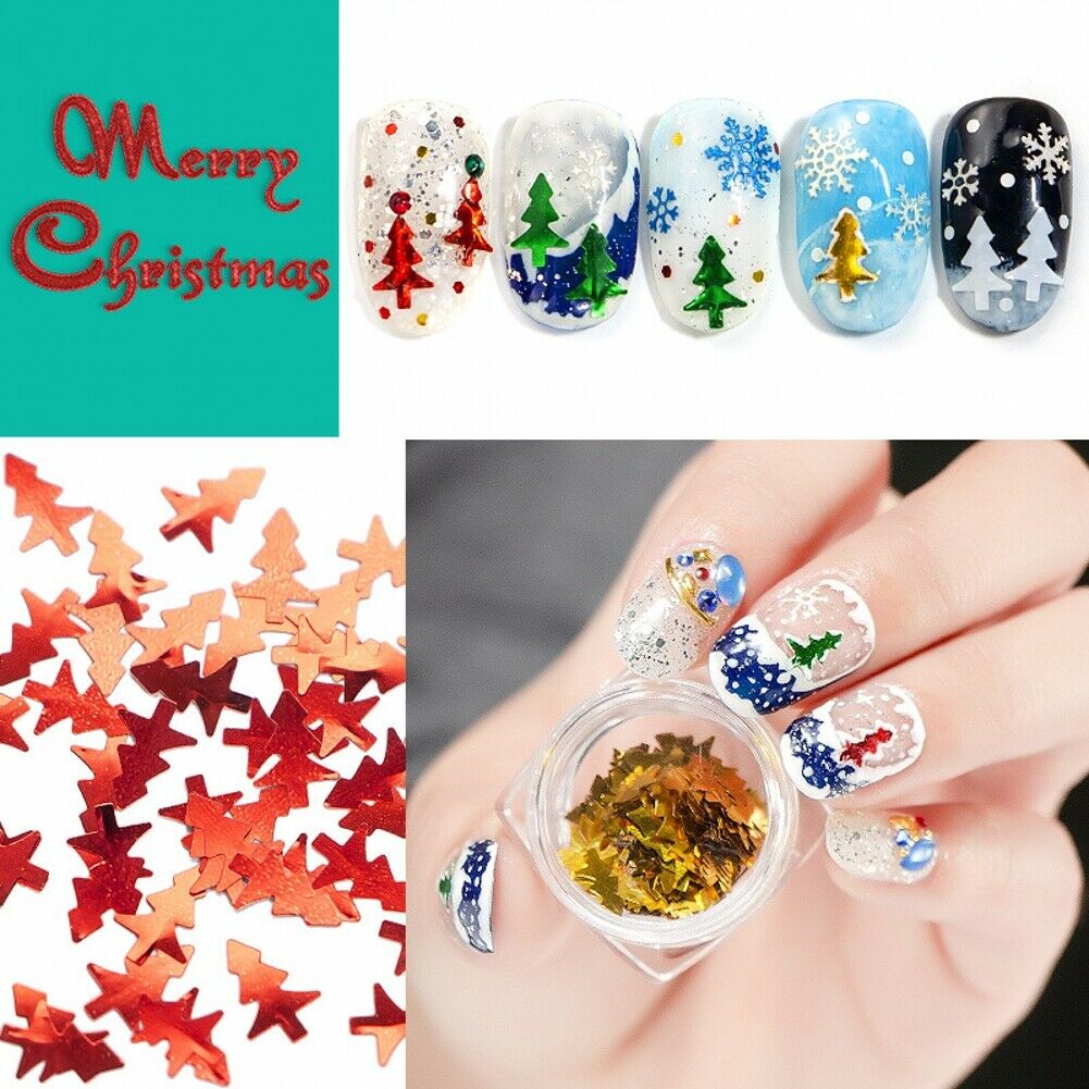6Color/Set Christmas Nail Decoration Christmas Tree Sequins Series Nail Stickers