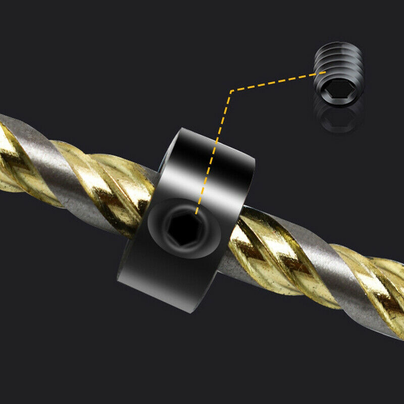 8pcs 3-16mm Woodworking Drill Locator Drill Bit Depth Stop Collars Ri.l8