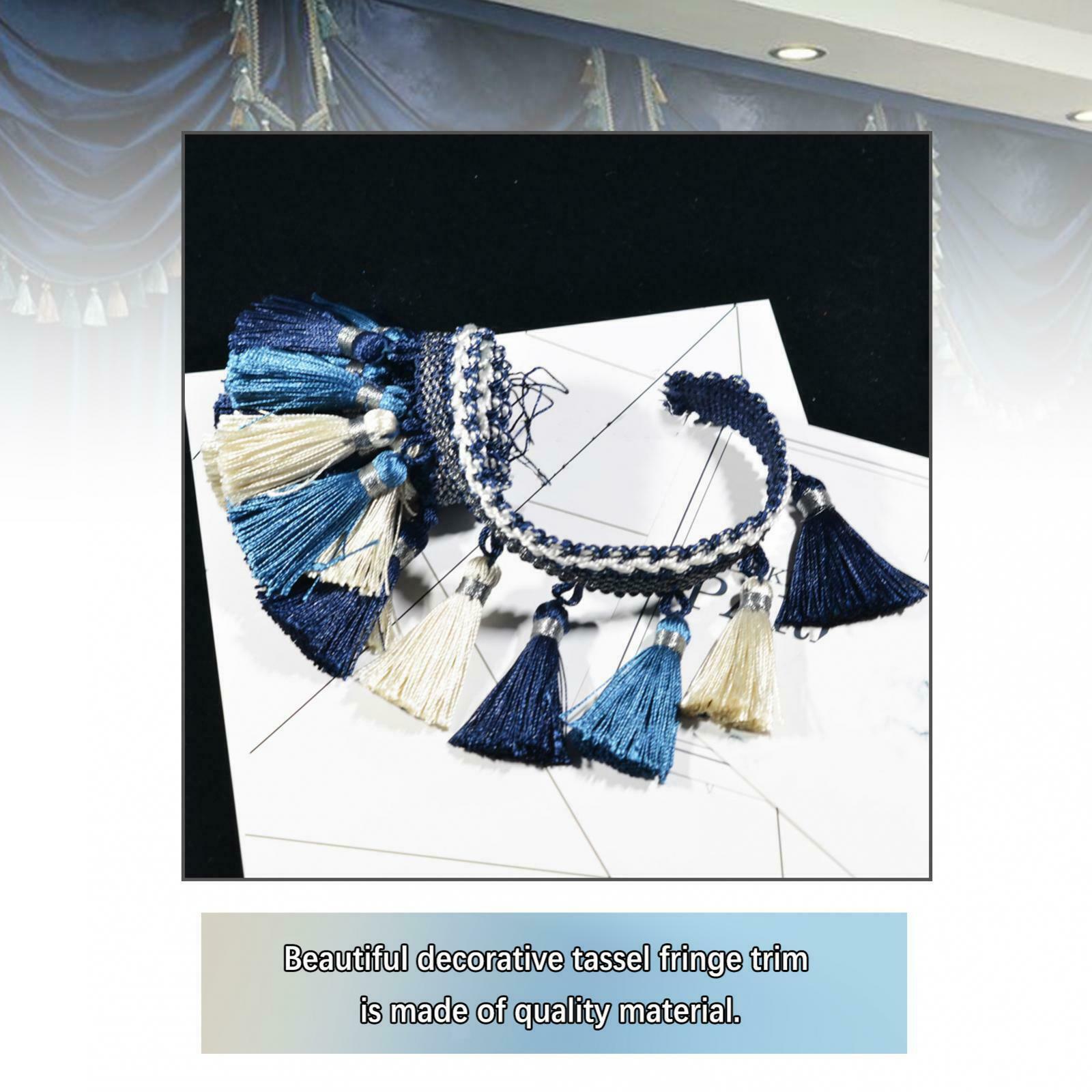 1Yard European Style Tassel Fringe Trim Embellishment for Sewing Craft Blue