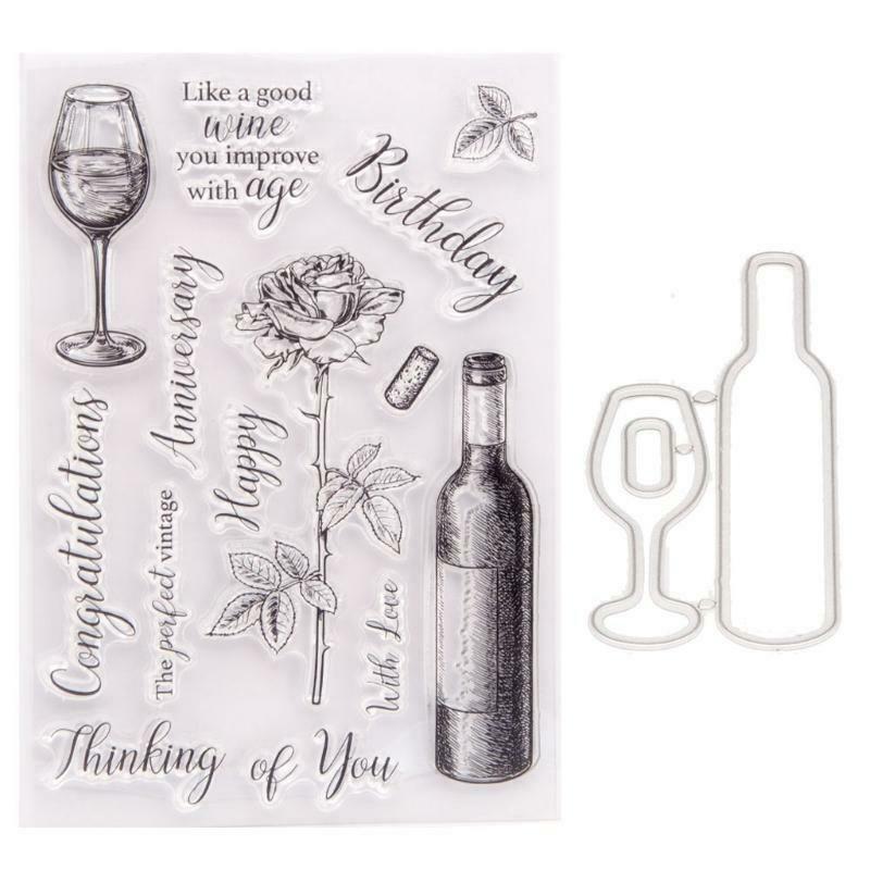 Red Wine Rose Clear Stamp cutting die for Card Making Scrapbooking Album