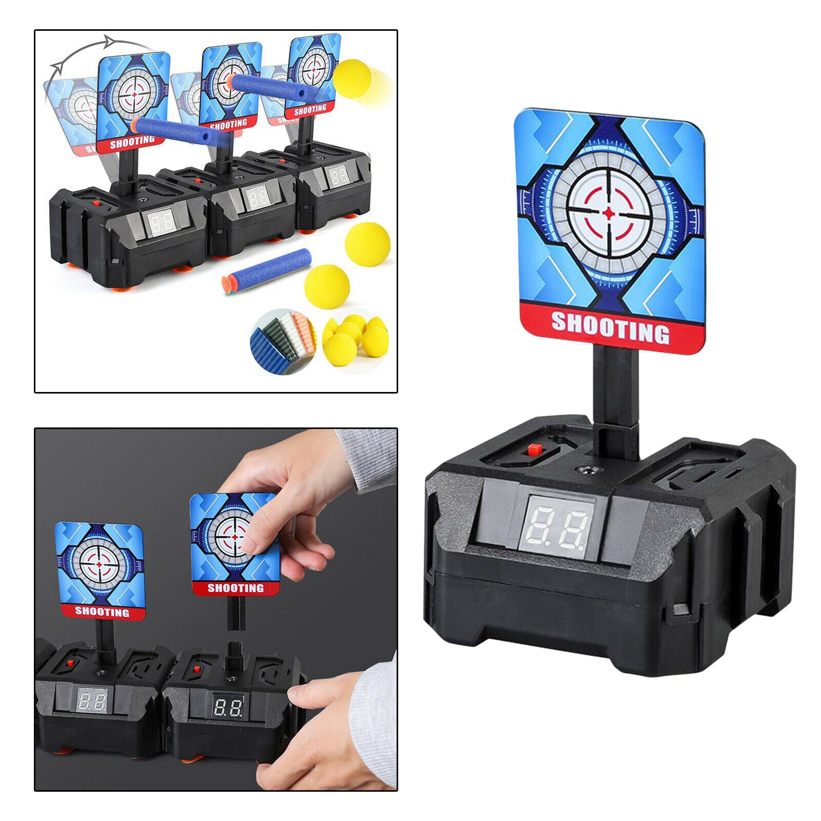 Auto Electric Shooting Scoring Target with Light Sound Effect Outdoor Games
