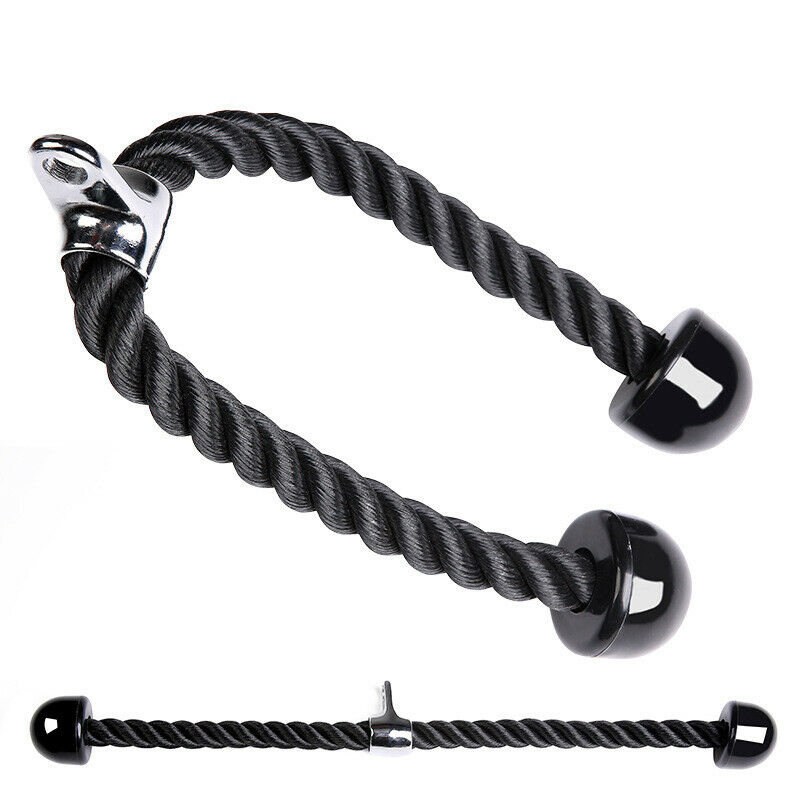 Trice Rope Pull Down Cable Attachment Handle Bodybuilding Workout Equipment US