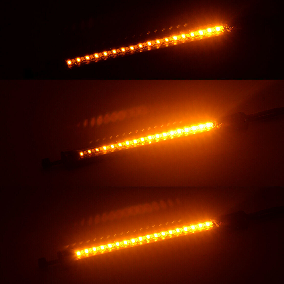 2x Switchback W/A SMD LED Fork Turn Signal Daytime Light Strip DRL fr Motorcycle