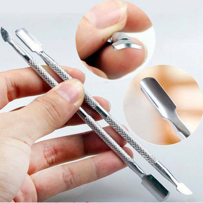 Cuticle Pusher Remover Finger Dead Skin Push Nail Manicure Stainless Steel Tool
