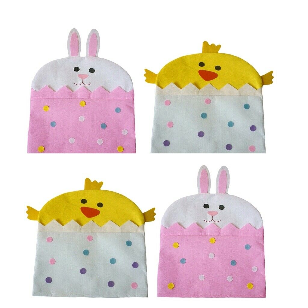 2Pairs Decorative Chair Back Cover 20x27inch for Easter Banquet Holiday