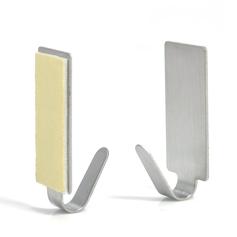 6pcs Stainless Steel Kitchen Wall Door Adhesive Stick Hook Hanger Holder Tool HS