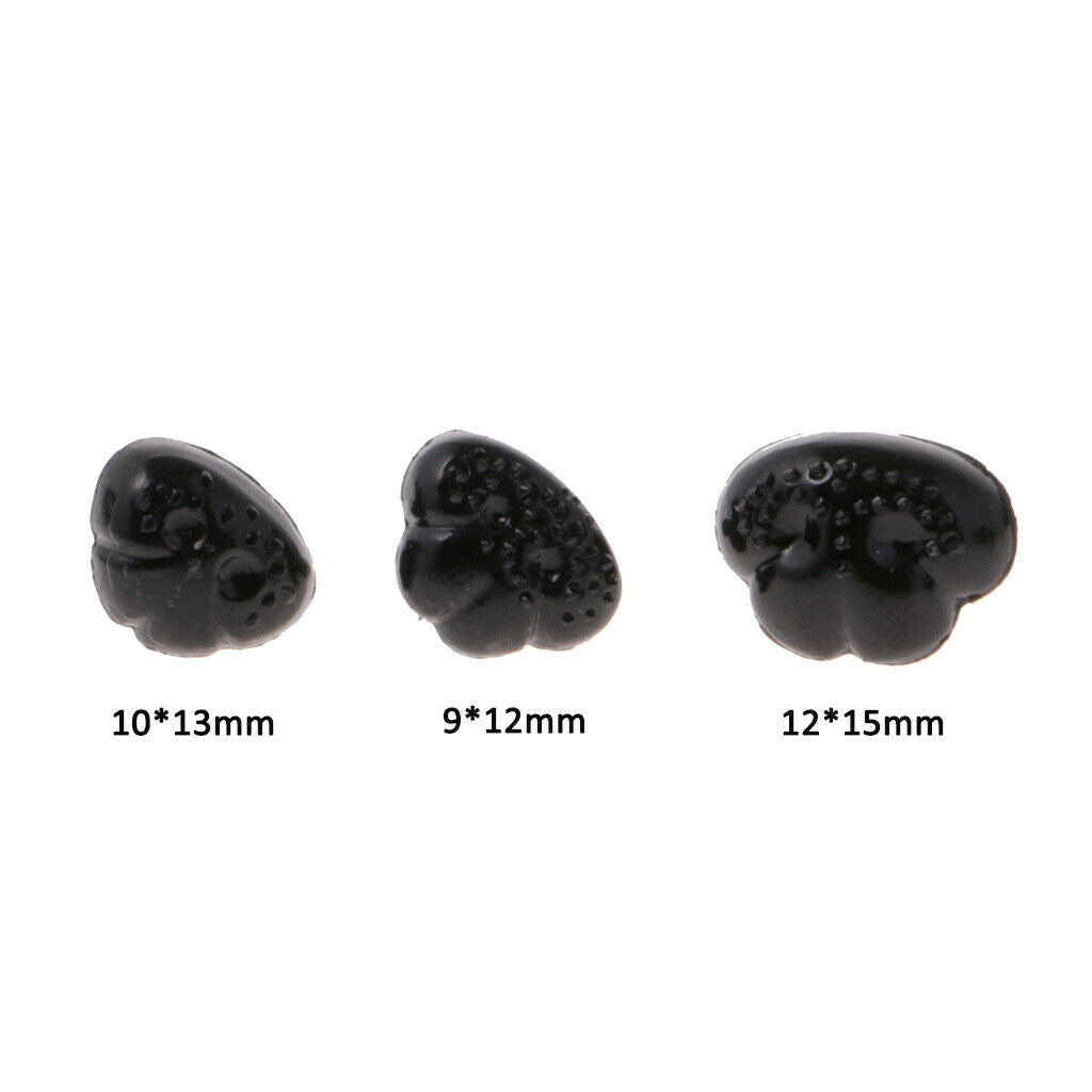 300 Pieces Black Plastic Animal / Dog Safety Noses with BACKS For Teddy Bears