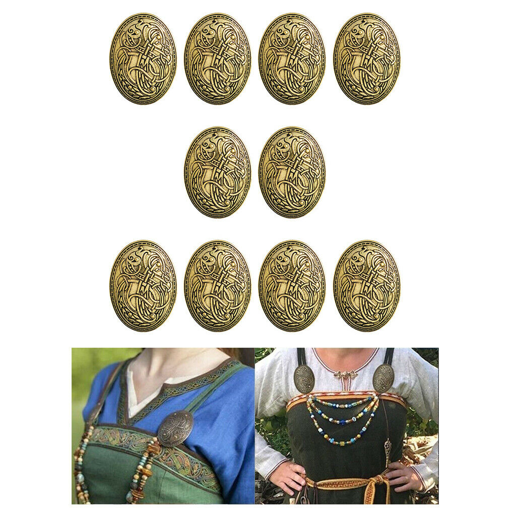 10 lot Viking Norse Brooch Retro Shield Shawl Coat Scarf Collar Clasp Pin
