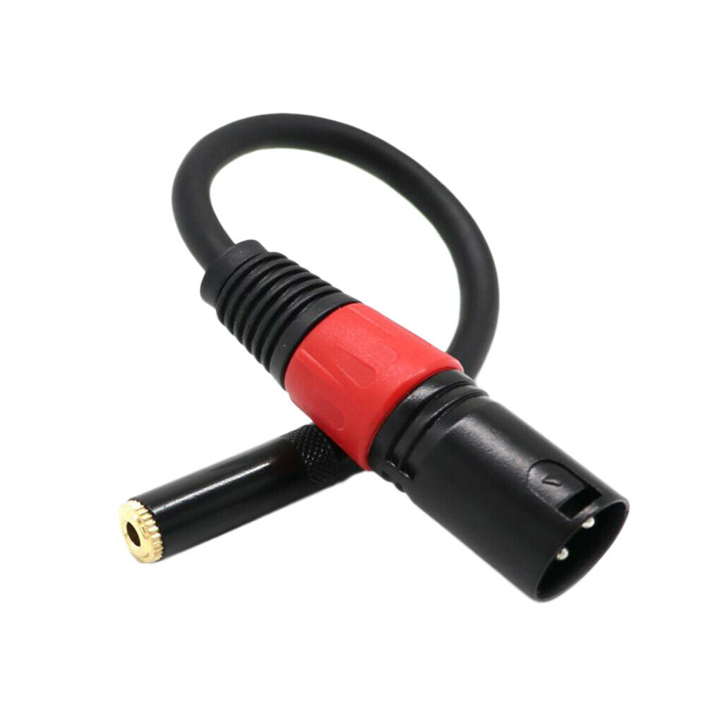 3.5mm (TRS) Mini-  Female Microphone Adapter to 3-pin XLR Male Connector for