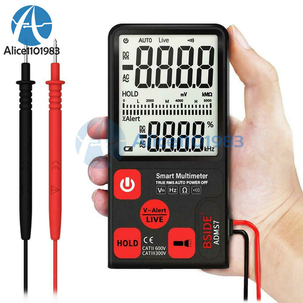 ADMS7 Portable Digital Smart Multimeter AC/DC Voltage Meter Tester 6000 Count