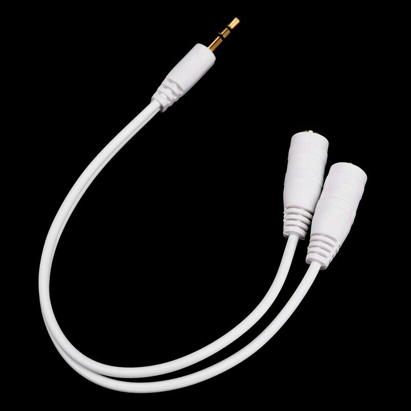 Cable splitter of white earphones 3.5 mm audio R7A8A8
