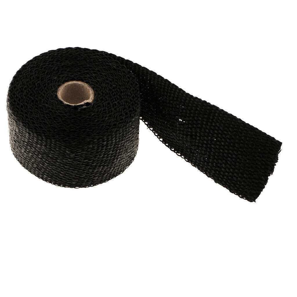 2 Piece 5m Titanium High Temperature Header Manifold Exhaust Wrap black