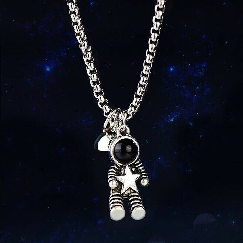 Cute Astronaut Magnet Attraction Pendant Couple Necklace Friendship Jewelry G DF