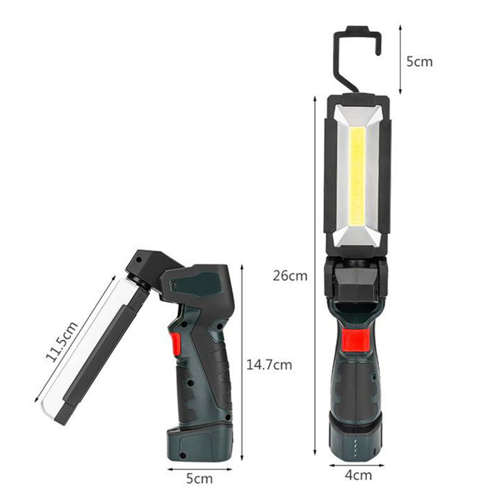 Rechargeable COB LED Work Light Lamp Magnetic Base 360 Degree Ratating