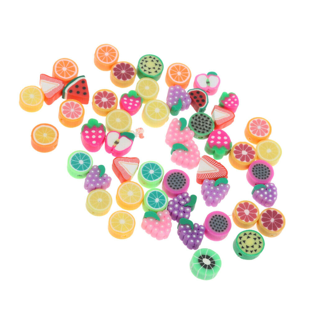 50Pcs Polymer Clay Beads Crafts Artificial Flatback Button Scrapbooking