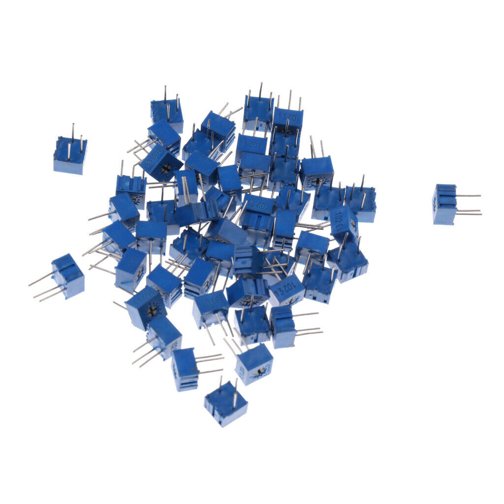 50 Pieces 1K Ohm Multi Turn Rotary Potentiometer Trim Precision Cutting Board