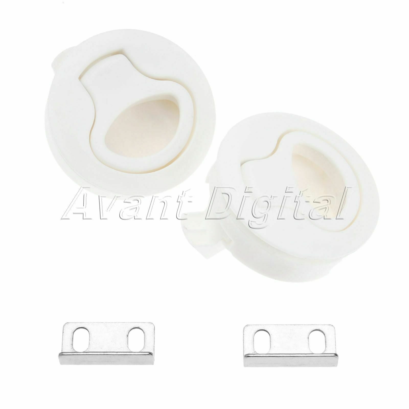 2Pcs Marine Boat Flush Non-Locking Pull Push Hatch Latch Yacht 2.40" Nylon Parts