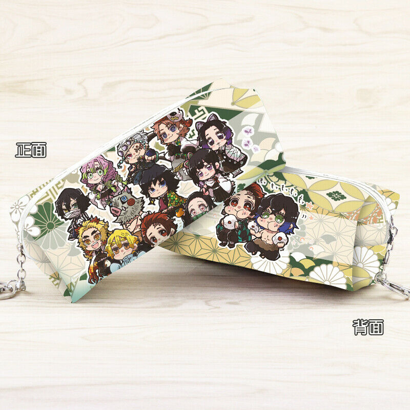 Demon Slayer Kimetsu no Yaiba Tanjirou Hashibira PU Leather Pencil Pen Case Bag