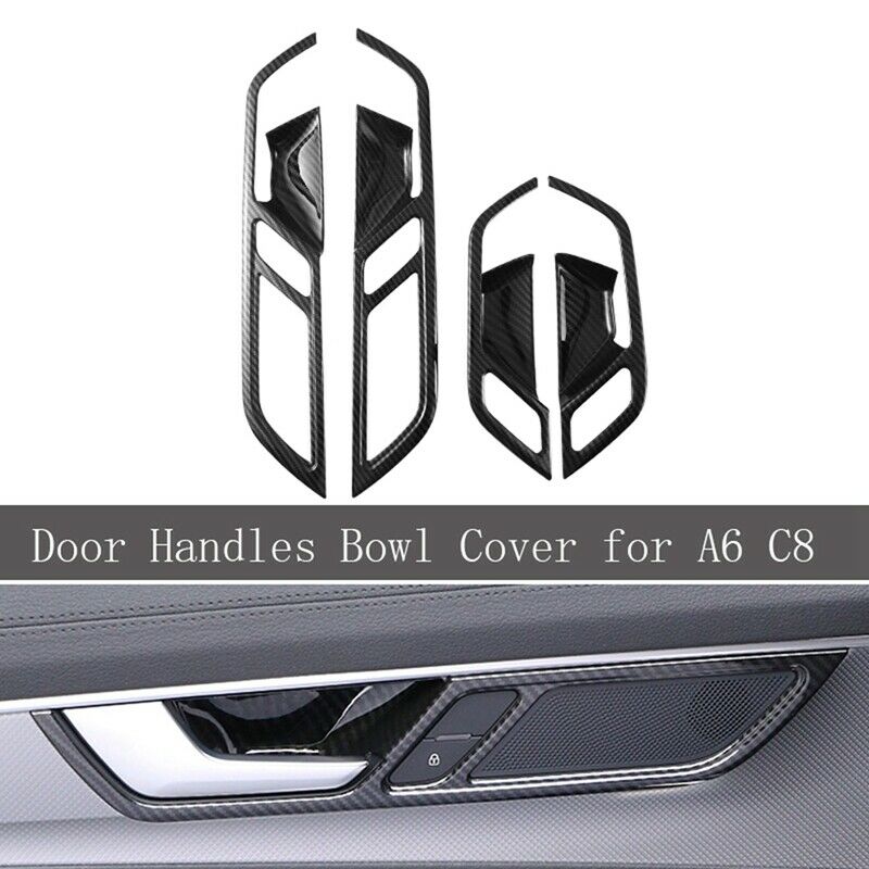 Car Interior Door Handles Bowl Cover ABS Carbon Look Inner Pull Door Knob e J4P5