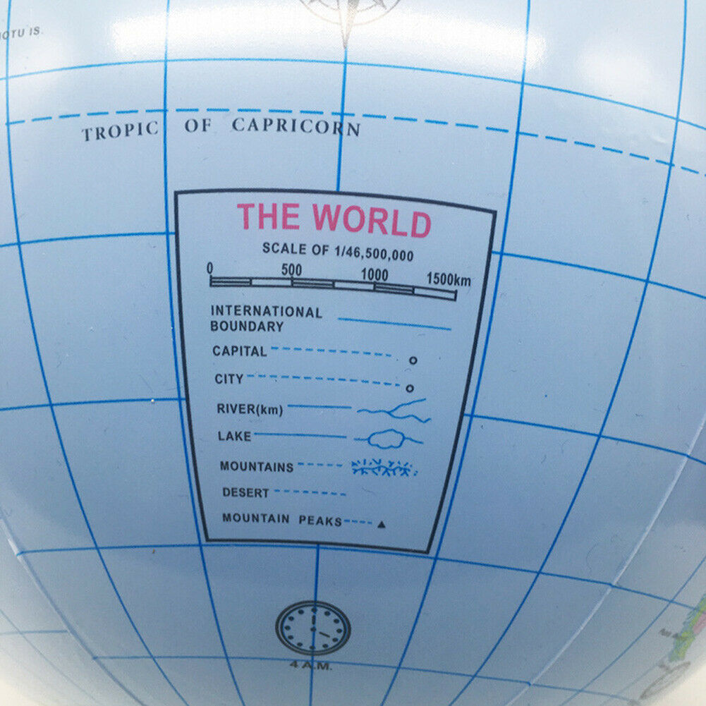 30cm Inflatable Globe World Earth Ocean Map Ball Geography Learning Toys @