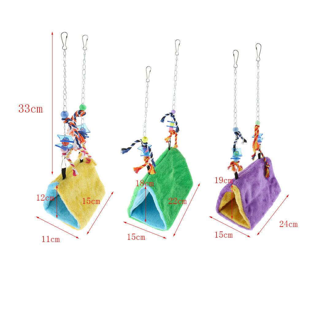 Bird Parrot Cage Hanging Ornaments Parrots Cozy Hammock 3 Sizes S