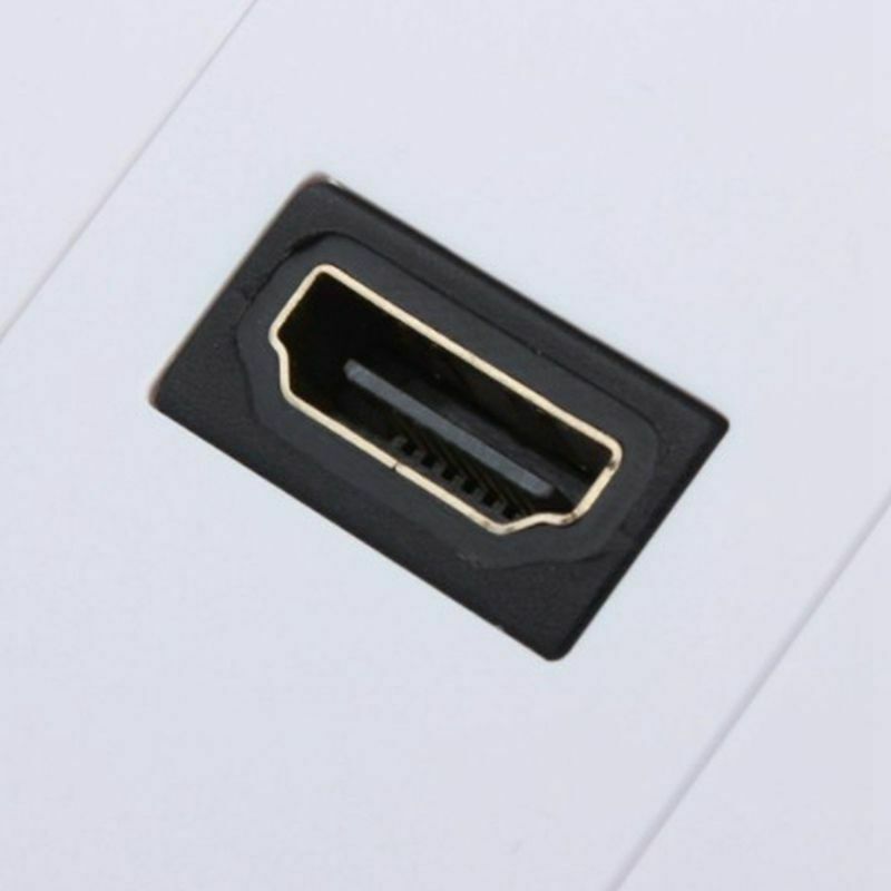 WHITE MI LEAD WALL PLATE FULL  1080p TV CABLE FACEPLATE SOCKET CONNECTOR R7N7