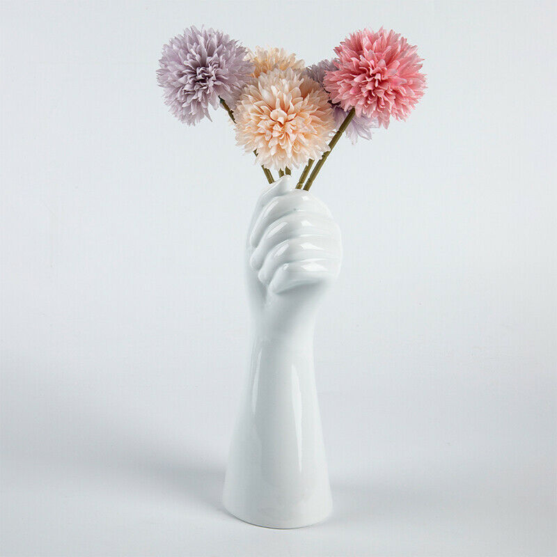 ceramics vase Nordic style Golden Hand Vase Flowers Modern Home Office Decor Qx