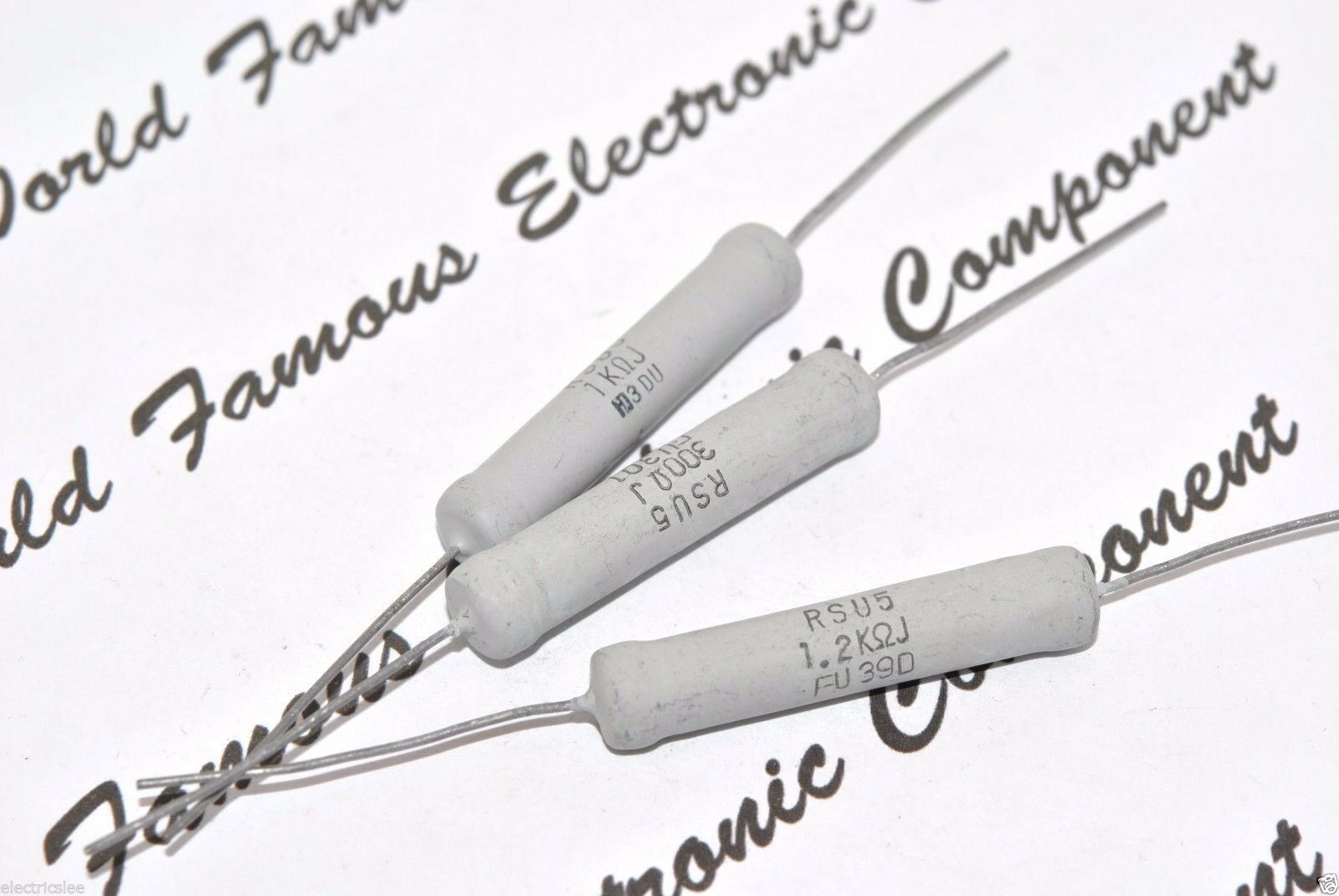 1pcs - RSU5 390R (390 ohm) 5W 5% Wire Wound Resistor