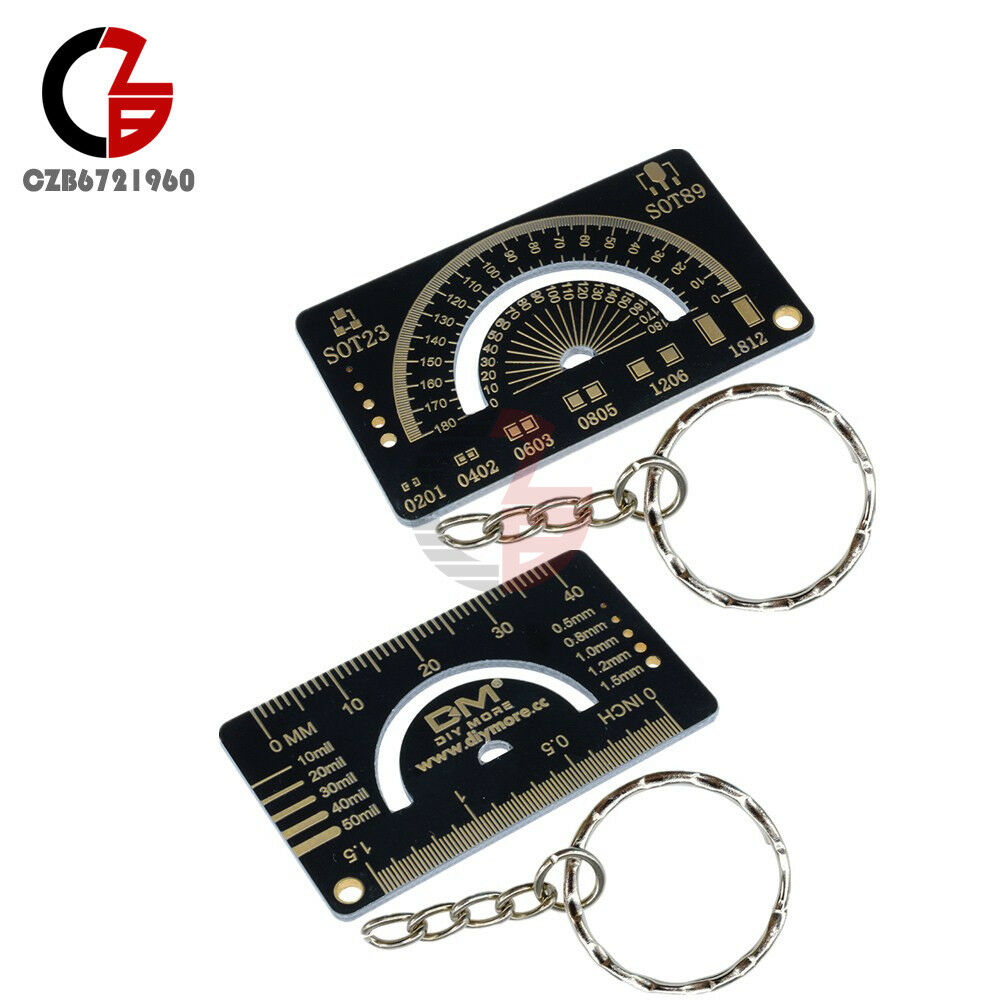 5PCS 4cm Black Multifunctional PCB Ruler Measuring Tool Angle Measure Meter