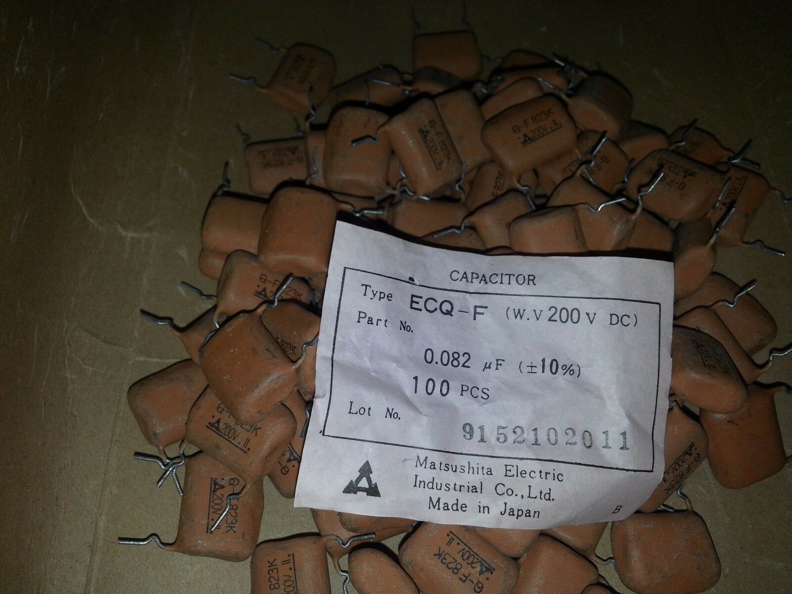 10PCS PANASONIC MATSUSHITA ECQ-F 0.082uF 82nF 200V HI END MKP CAPS FOR AUDIO!