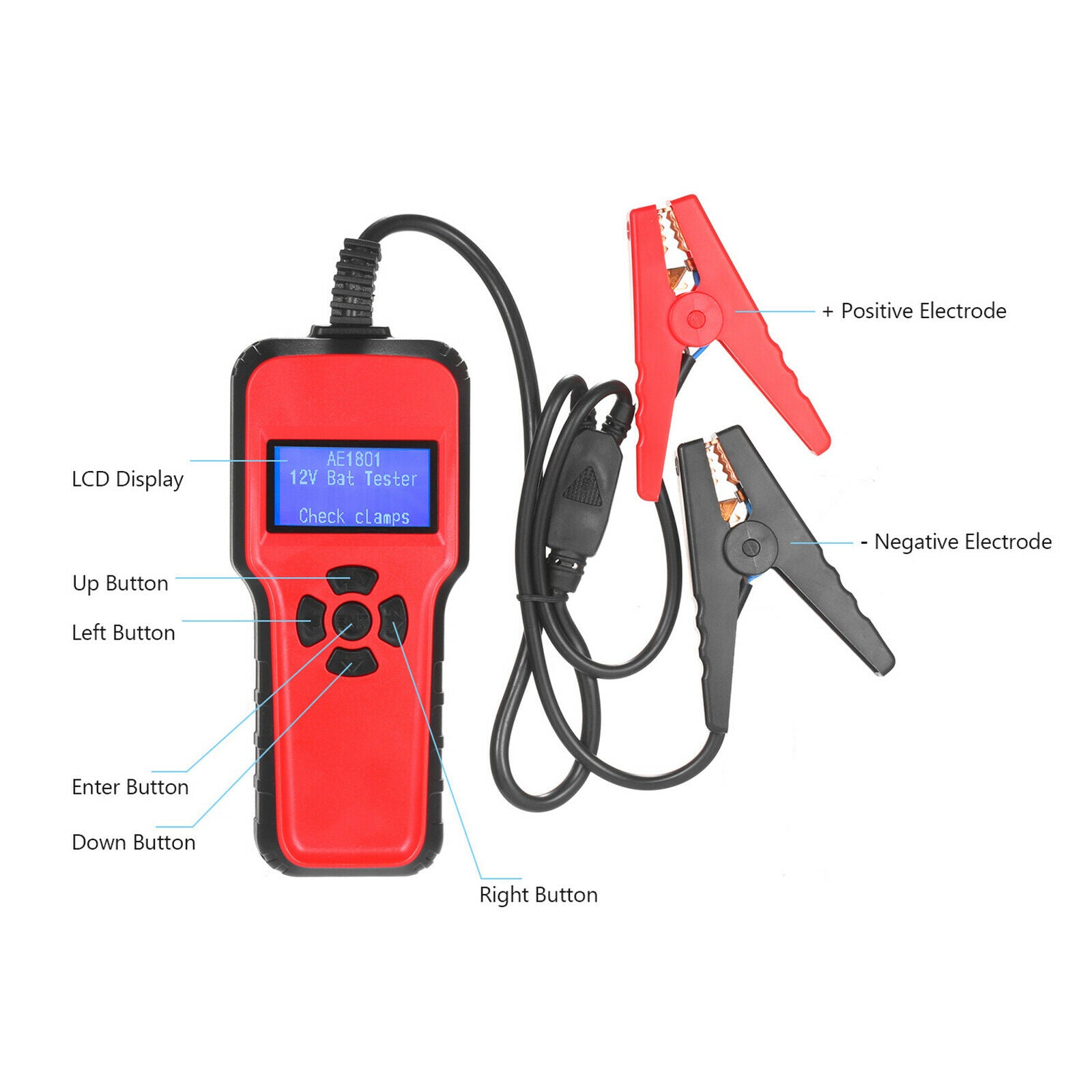 Car Battery Tester Battery Analyzer CCA 12V for Light Truck Cars Vehicles