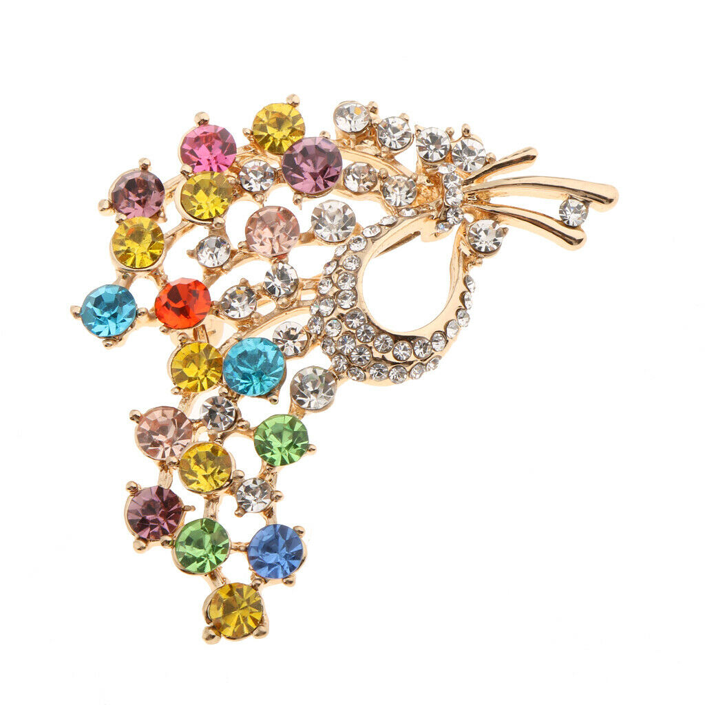 Colorful Rhinestone Crystal Flower Broach Brooch Pin Wedding Bridal Corsage