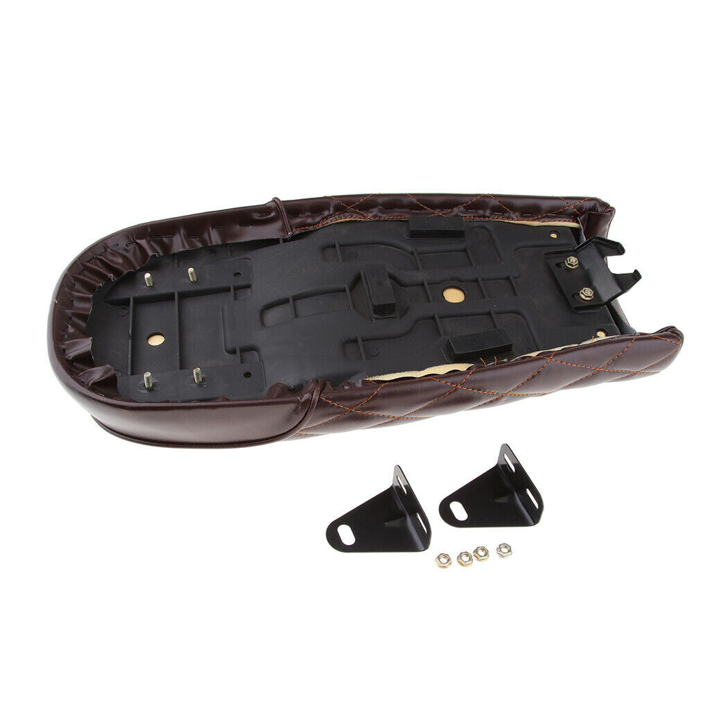 Motorcycle Flat Brat Style Tracker Cafe Racer Seat 53cm - Brown