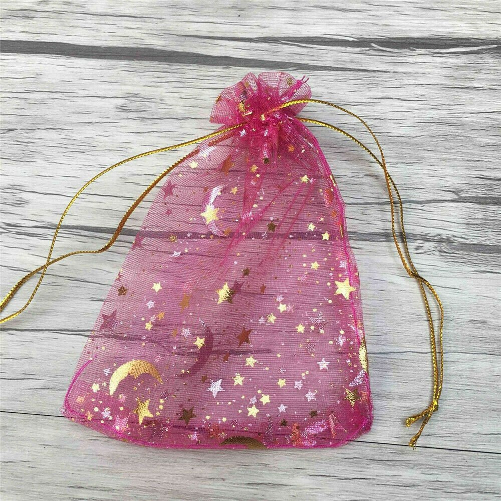 100Pcs Organza Gift Bags Wedding Party Favour Xmas Jewellery Candy Pouches UK