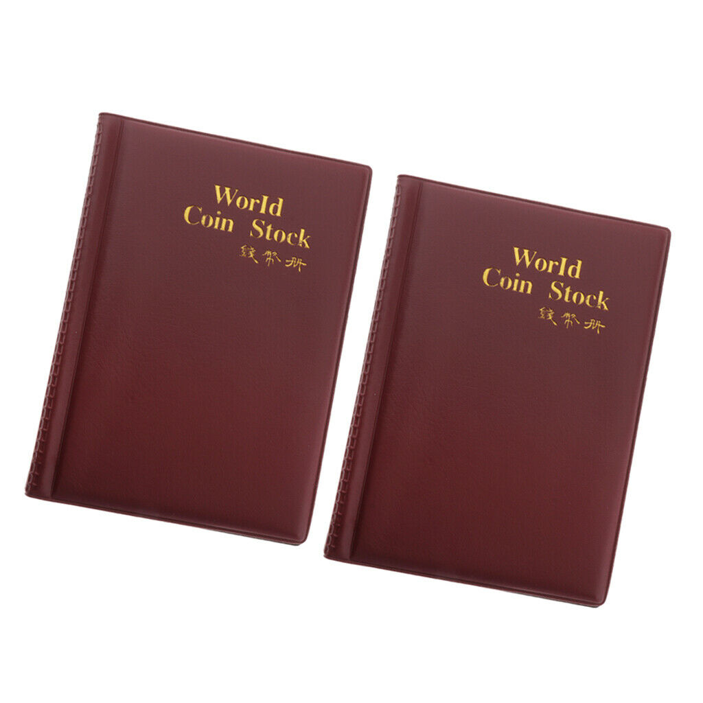 2pcs 120 Grids Coin Storage Album Commemorative Coin Currency Collector Book