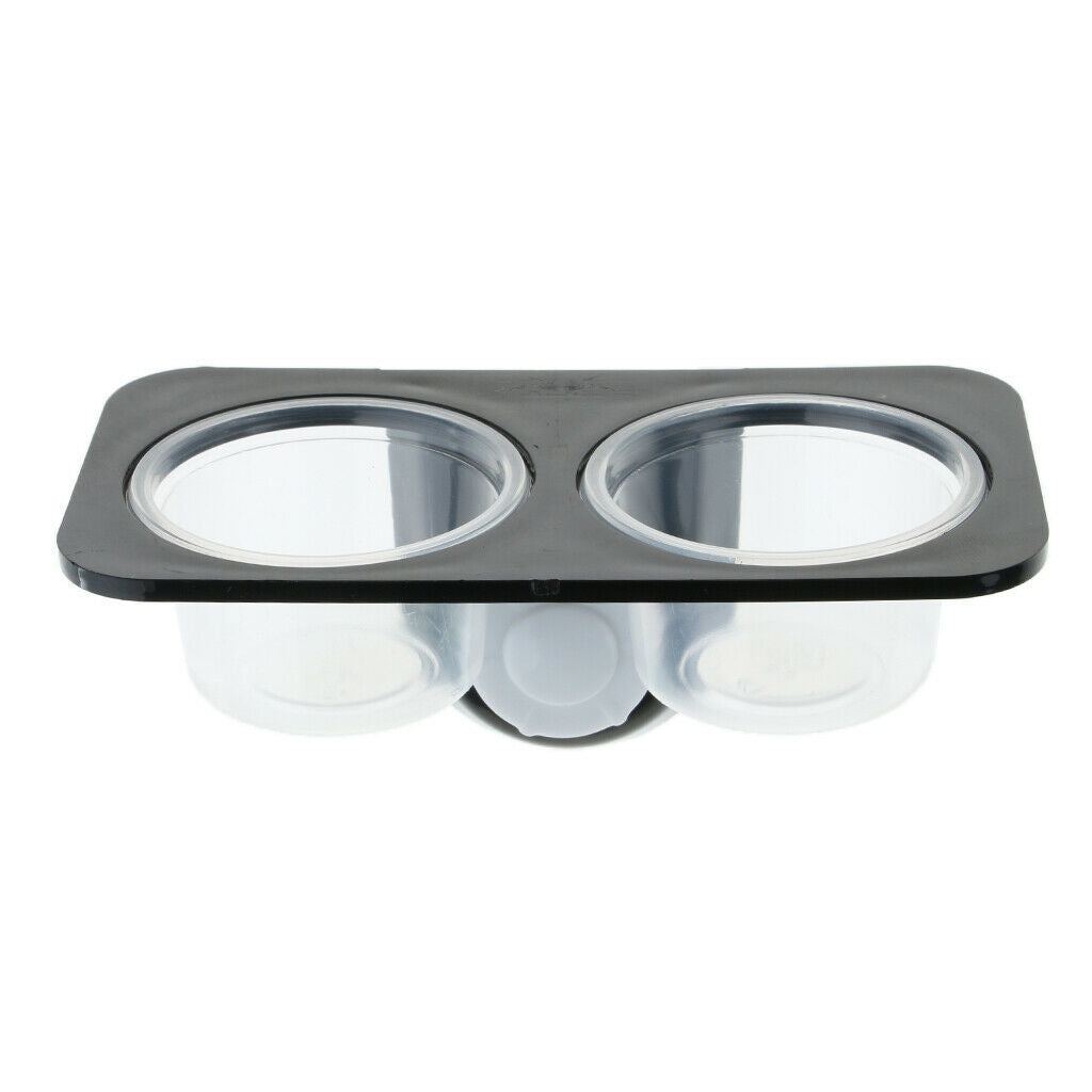 3Pcs Dual + Single Reptile Feeding Basin Dish Bowl with Suction Cup for Worm