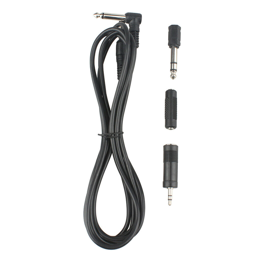 Guitar Audio Cable Amp w/ 3 Connectors (3.5 to 6.5, 6.5 to 3.5, 3.5 F to F)