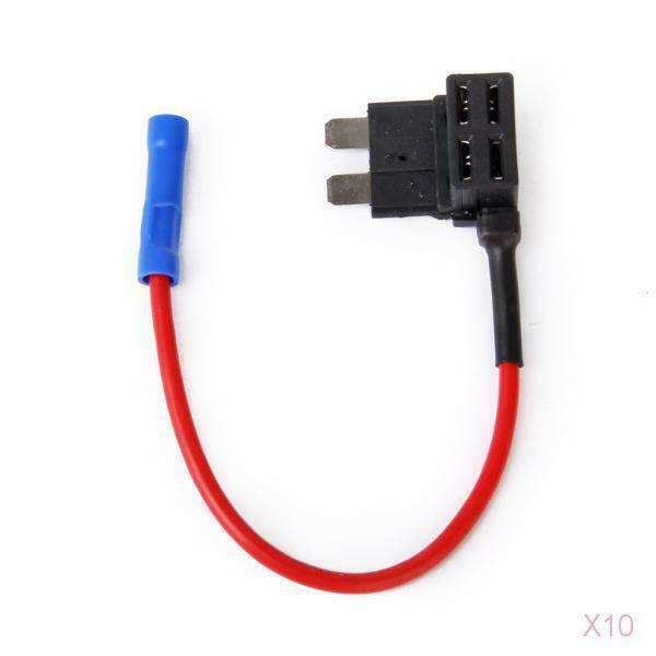 10x ADD-A-Circuit Fuse TAP Adapter Standard ATO ATC Blade Fuse Holder 32V