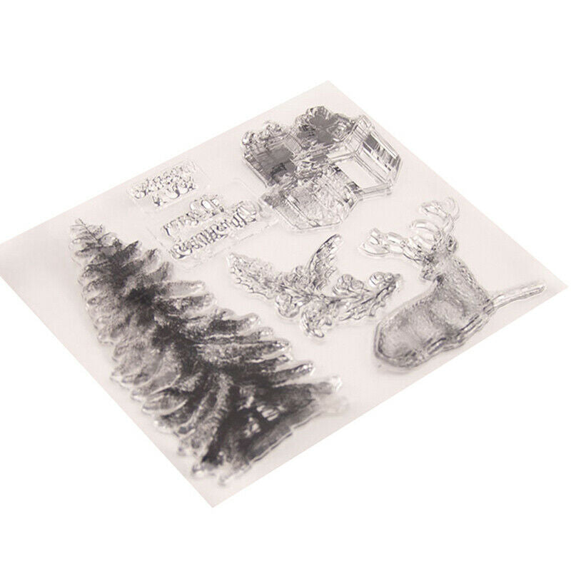 Merry Christmas Tree Reindeer Stamp clear Silicone craft for DIY Scrapboo.l8