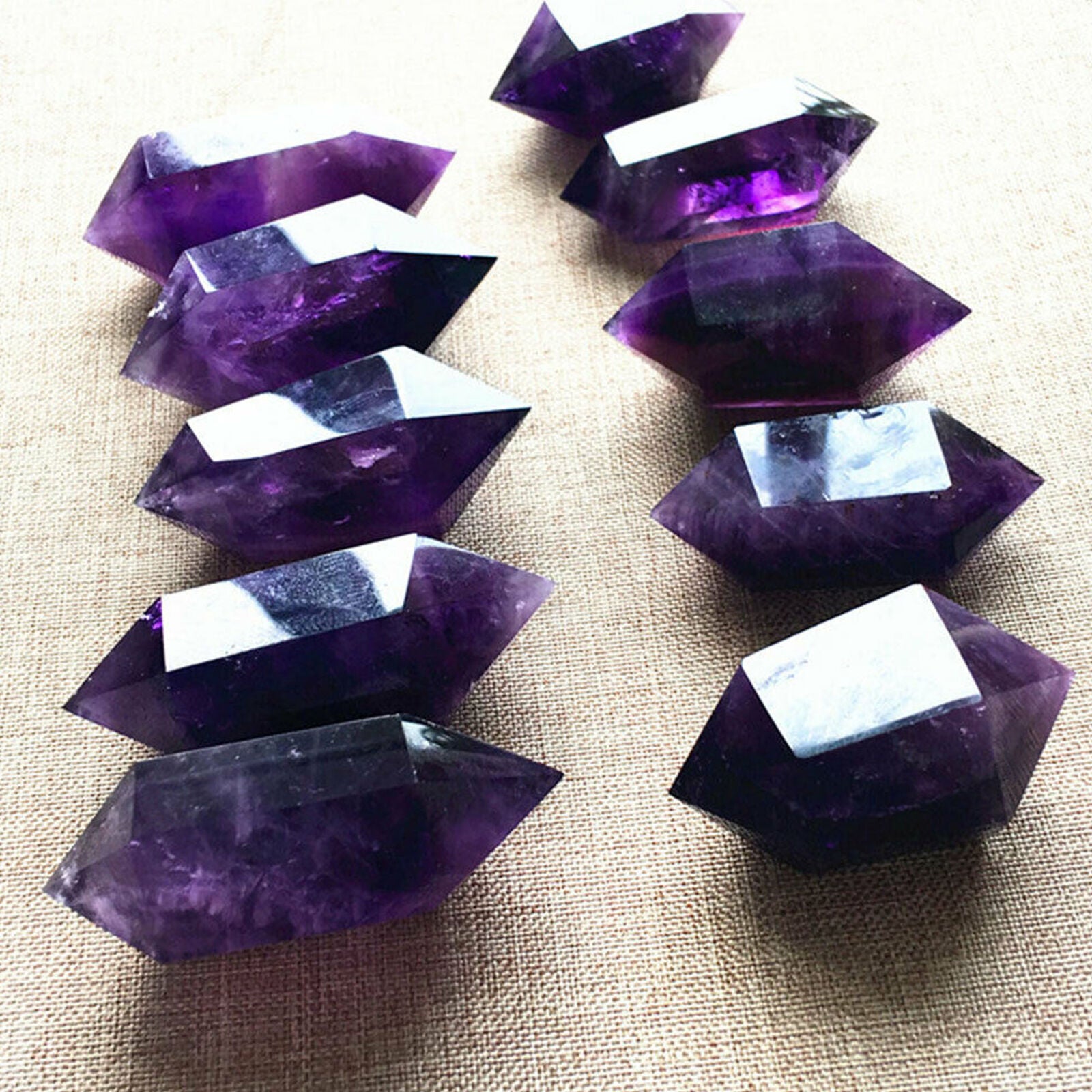 Purple Amethyst Quartz Crystal Point Wand Obelisk Healing DT Tower 4-5cm