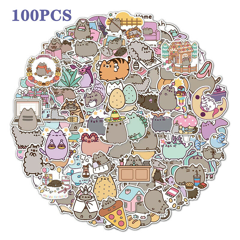 100PCS Series Cat Stickers Decoration Korea Style DIY Seamless Computer SticFCA