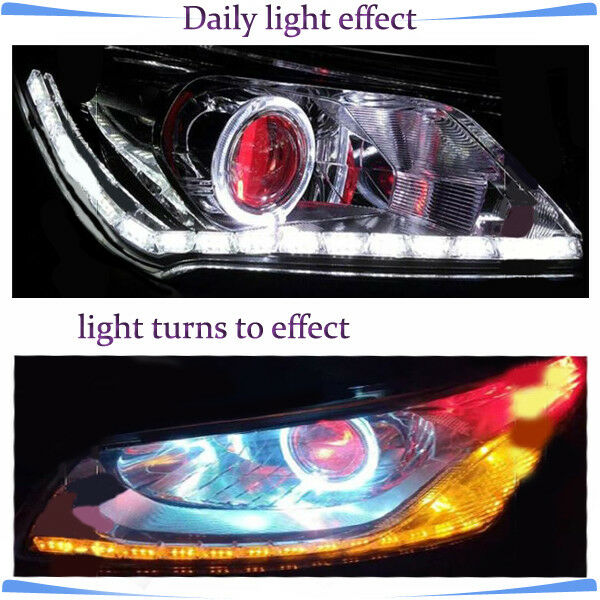 2PCS 12V Dual Tearful Eyes LED Light Turn Signals Daytime Running Lights Pretty