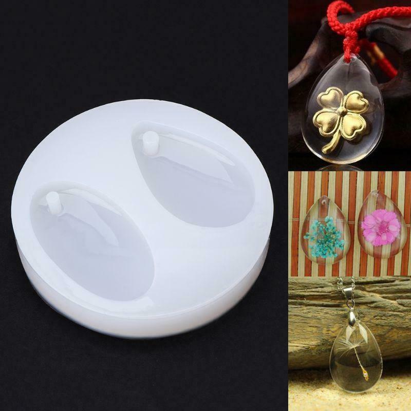 Silicone Mold DIY Jewelry Necklace Pendant Making Tool Oval Water Drop Pendants