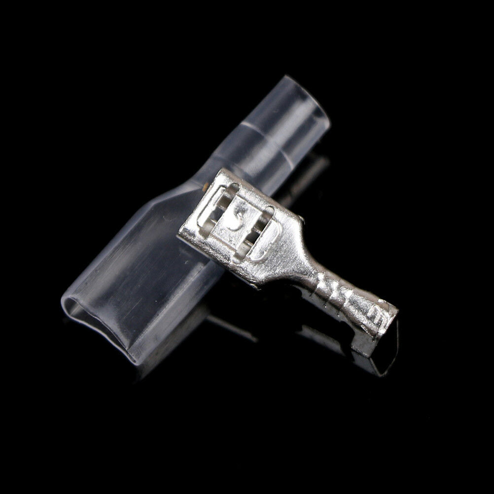 100x 2.8mm Crimp Terminal Female Spade Connector 22-16AWG w/ Insulating Sl.l8