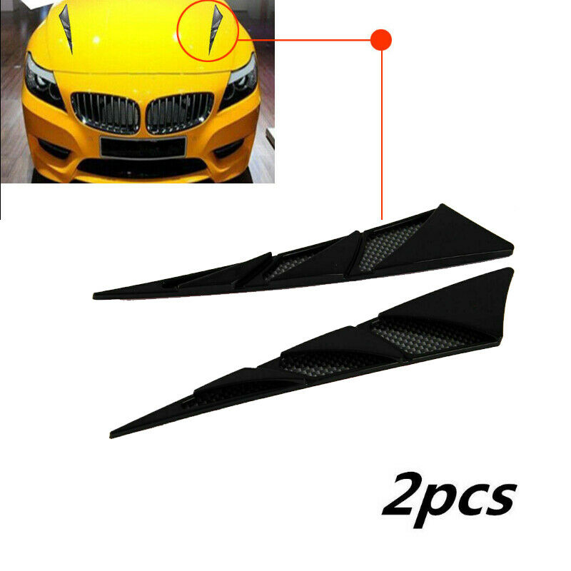 Car Air Vent Flow Intake Scoop Bonnet Cover Fender Side Hood Stricker Decor 2PCS