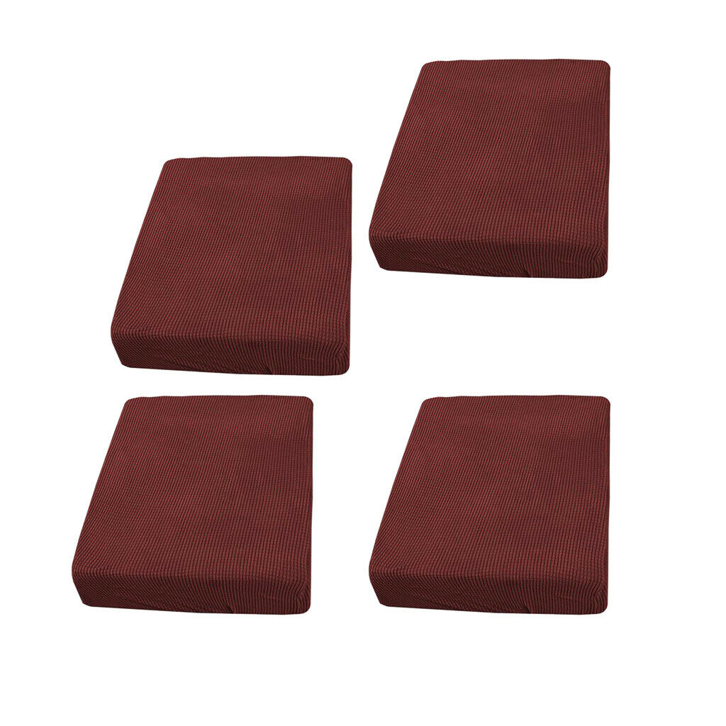 4Pcs 1 Seater Red Color Spandex Fabric Sofa Futon Seat Cushion Covers Couch