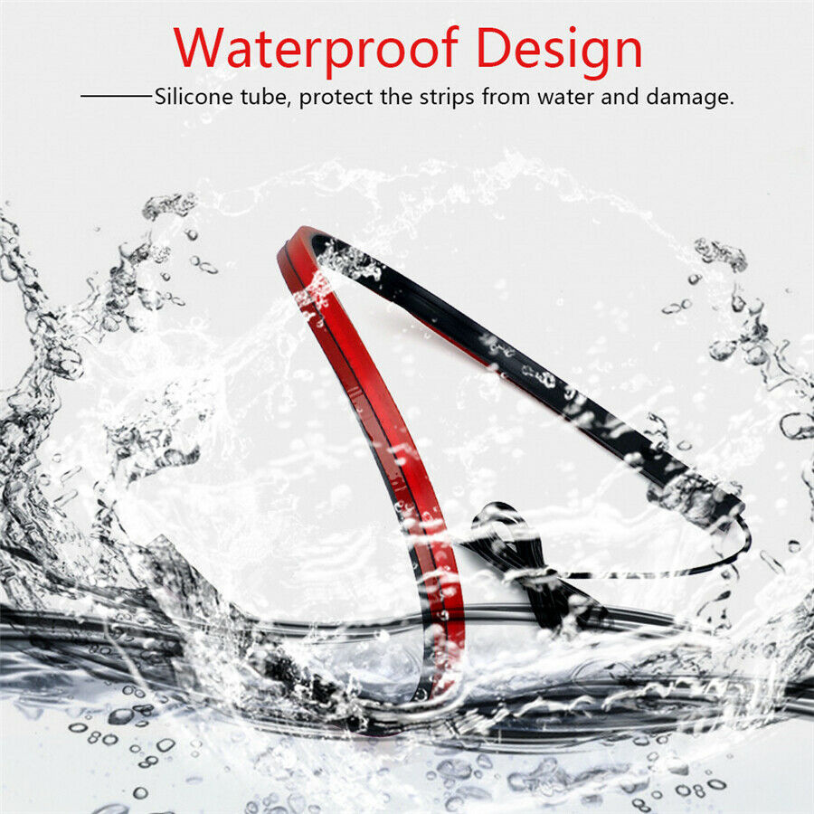1M Universal Car Red LED Brake Warning Light Strip Flexible Waterproof Design