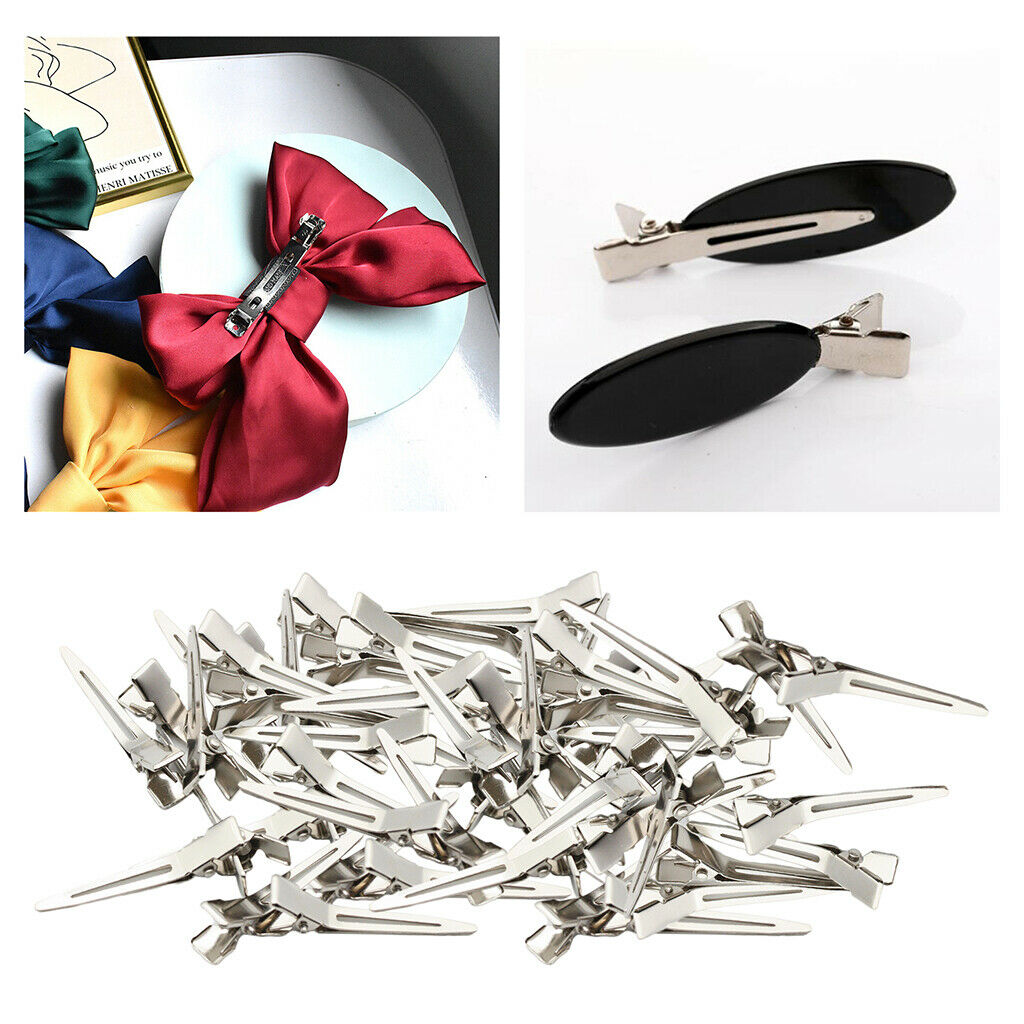 50pcs Women's Iron Bows Alligator Curl Clips Hair Pins Clamps Holders Crafts